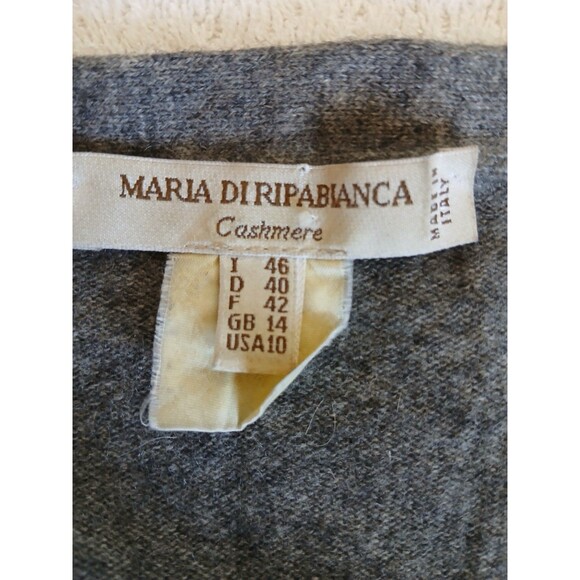 Maria Di Ripabianca Sweater Womens Cashmere Cardigan Gray V-neck Long Sleeve 10 - Picture 14 of 14